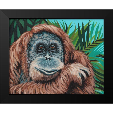 Jungle Monkey I Black Modern Wood Framed Art Print by Vitaletti, Carolee