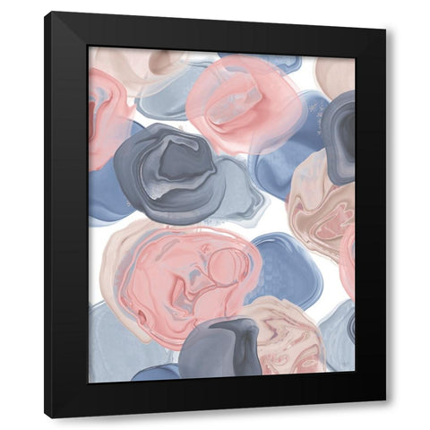 Beach Pebbles 1 Black Modern Wood Framed Art Print by Fab Funky