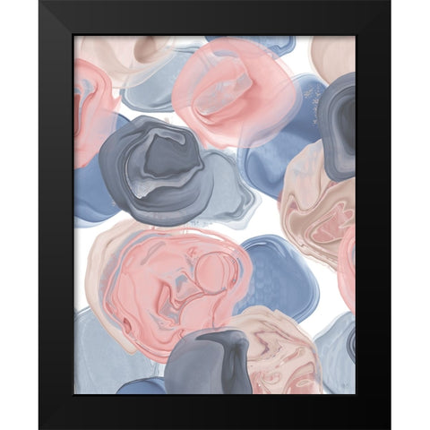 Beach Pebbles 1 Black Modern Wood Framed Art Print by Fab Funky