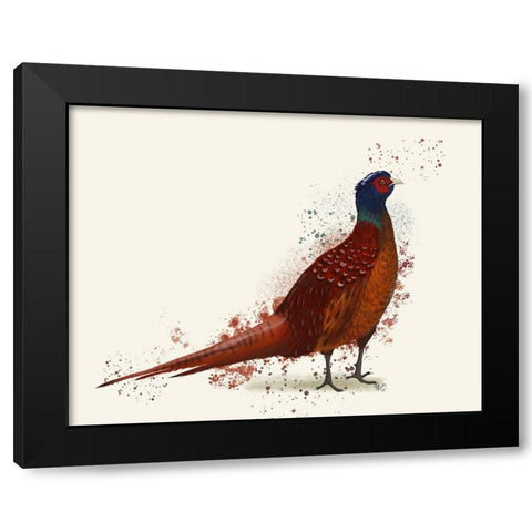 Pheasant Splash 4 Black Modern Wood Framed Art Print with Double Matting by Fab Funky