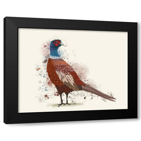 Pheasant Splash 5 Black Modern Wood Framed Art Print with Double Matting by Fab Funky