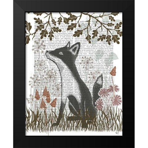 Country Lane Fox 1 - Earth Black Modern Wood Framed Art Print by Fab Funky