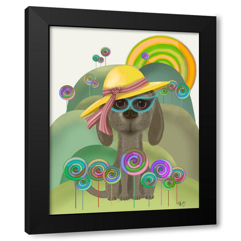 Bebe-Lollipop Hills Black Modern Wood Framed Art Print with Double Matting by Fab Funky