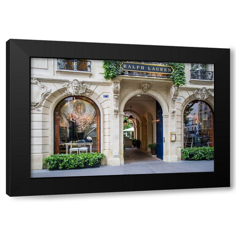 Entry to Ralph Lauren store and restaurant in Saint-Germain-des-Pres, Paris, France Black Modern Wood Framed Art Print by Delimont, Danita