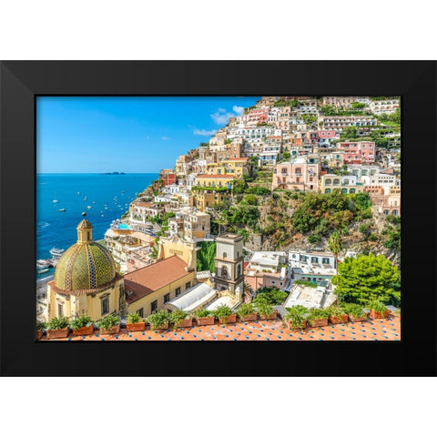 Positano, Amalfi Coast, Salerno, Campania, Italy Black Modern Wood Framed Art Print by Delimont, Danita