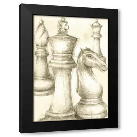 Office Sketches Collection B Black Modern Wood Framed Art Print with Double Matting by Harper, Ethan