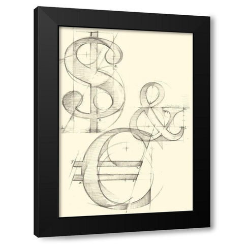 Office Sketches Collection C Black Modern Wood Framed Art Print by Harper, Ethan