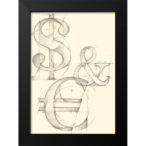 Office Sketches Collection C Black Modern Wood Framed Art Print by Harper, Ethan