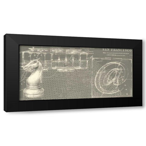 Office Sketches Collection D Black Modern Wood Framed Art Print with Double Matting by Ethan Harper