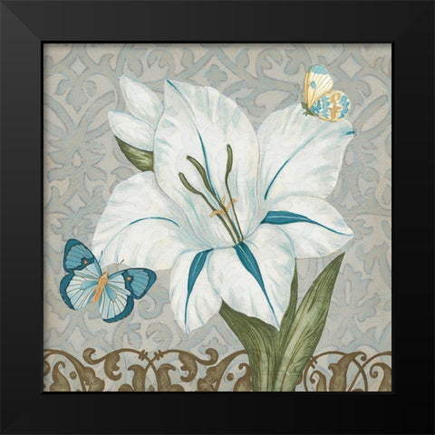 Garden Romance Collection I Black Modern Wood Framed Art Print by Vess, June Erica
