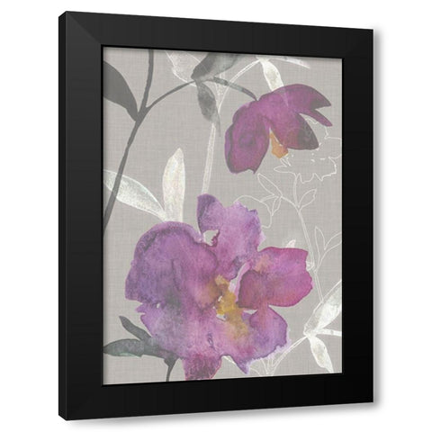 Violette Fleur Collection E Black Modern Wood Framed Art Print with Double Matting by Mosley, Kiana