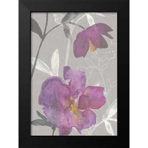 Violette Fleur Collection E Black Modern Wood Framed Art Print by Mosley, Kiana