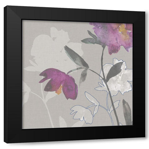 Violette Fleur Collection G Black Modern Wood Framed Art Print with Double Matting by Mosley, Kiana