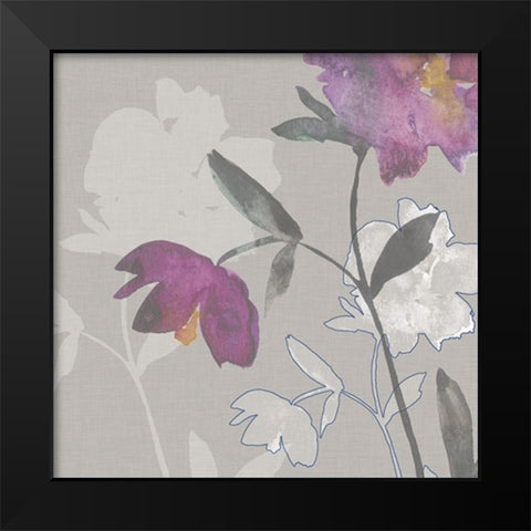Violette Fleur Collection G Black Modern Wood Framed Art Print by Mosley, Kiana