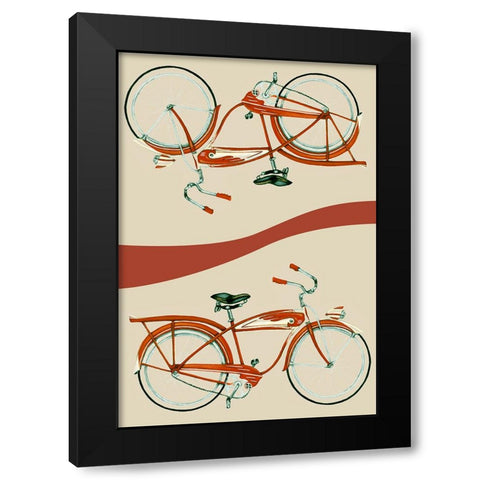 Retro Bike Collection E Black Modern Wood Framed Art Print with Double Matting by Goldberger, Jennifer