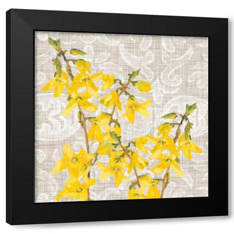 Flower Collection Study C Black Modern Wood Framed Art Print by Miller, Diane