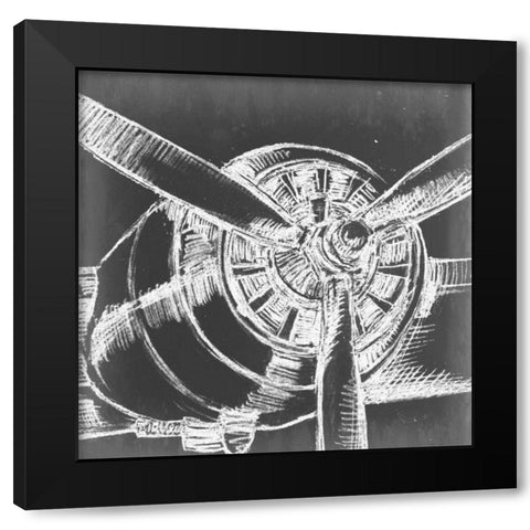 Aeronautic Collection C Black Modern Wood Framed Art Print by Ethan Harper