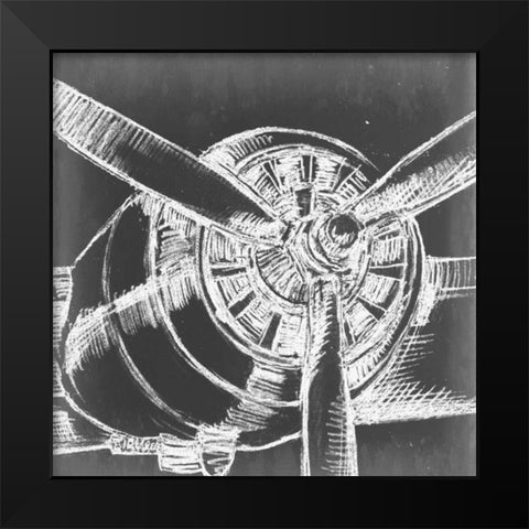 Aeronautic Collection C Black Modern Wood Framed Art Print by Ethan Harper