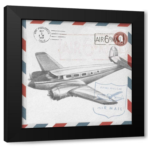 Aeronautic Collection D Black Modern Wood Framed Art Print with Double Matting by Ethan Harper