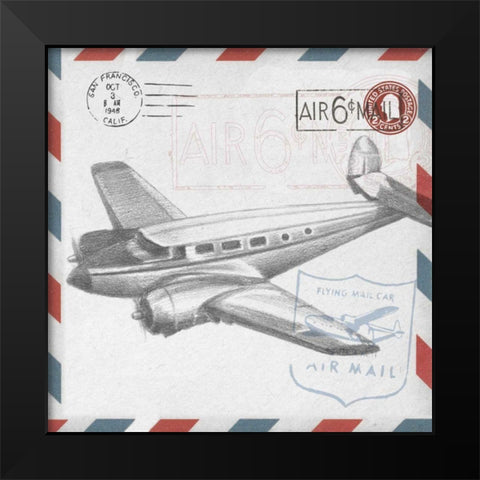 Aeronautic Collection D Black Modern Wood Framed Art Print by Ethan Harper