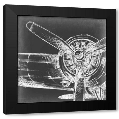 Aeronautic Collection E Black Modern Wood Framed Art Print by Ethan Harper
