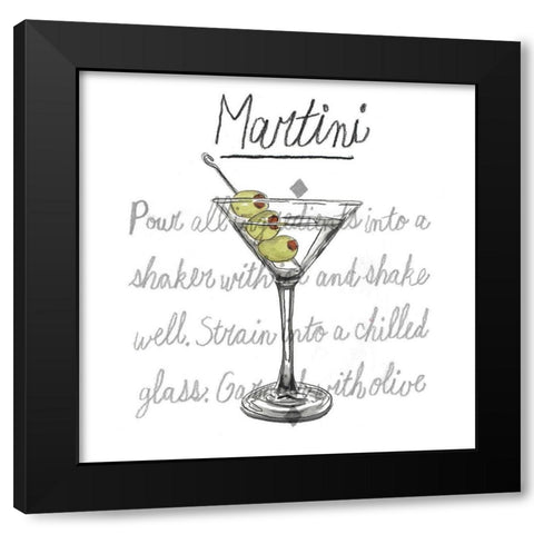 Classic Cocktails Collection E Black Modern Wood Framed Art Print with Double Matting by McCavitt, Naomi