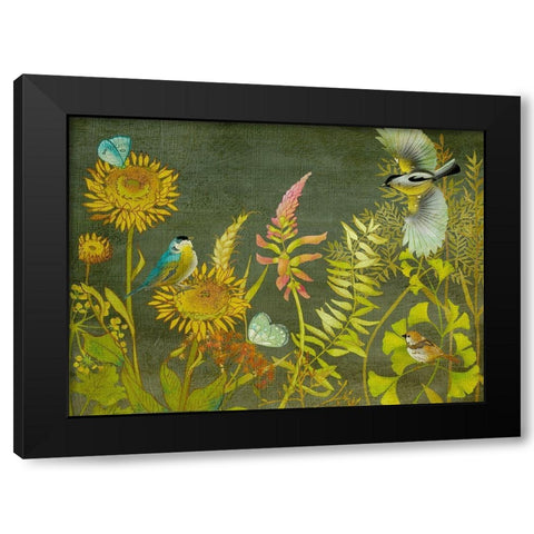 Birding Collection A Black Modern Wood Framed Art Print with Double Matting by Zarris, Chariklia