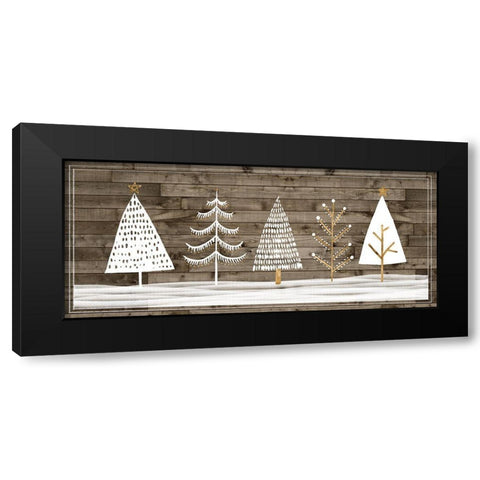 Wooded White Christmas Collection D Black Modern Wood Framed Art Print with Double Matting by Popp, Grace