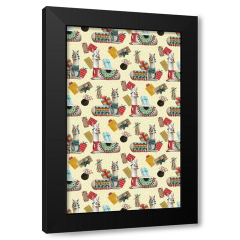 Boho Christmas Collection E Black Modern Wood Framed Art Print with Double Matting by Popp, Grace