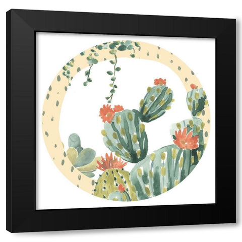Simple Succulent Collection C Black Modern Wood Framed Art Print with Double Matting by Vess, June Erica