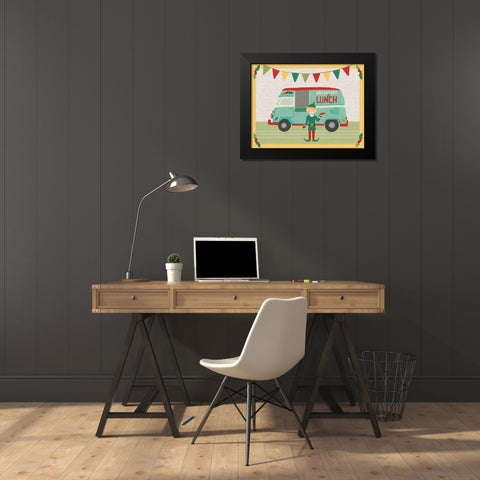 Food Truck Holidays Collection A Black Modern Wood Framed Art Print by Vess, June Erica