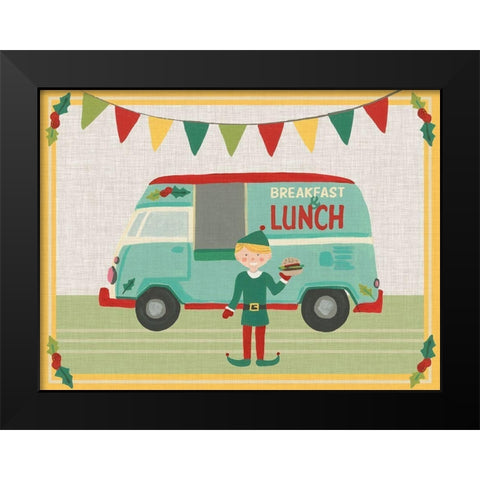 Food Truck Holidays Collection A Black Modern Wood Framed Art Print by Vess, June Erica