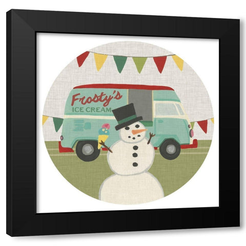 Food Truck Holidays Collection C Black Modern Wood Framed Art Print by Vess, June Erica