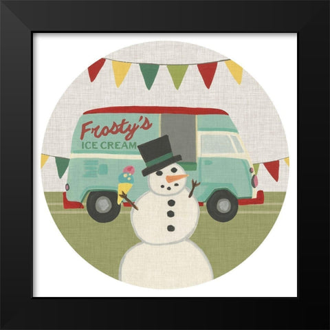 Food Truck Holidays Collection C Black Modern Wood Framed Art Print by Vess, June Erica