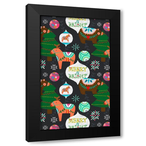 Nordic Joy Collection E Black Modern Wood Framed Art Print with Double Matting by Vess, June Erica