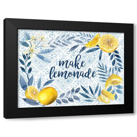 Citrus Sayings Collection A Black Modern Wood Framed Art Print with Double Matting by Popp, Grace