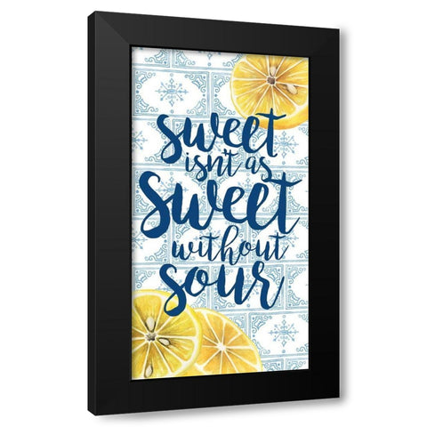 Citrus Sayings Collection B Black Modern Wood Framed Art Print with Double Matting by Popp, Grace