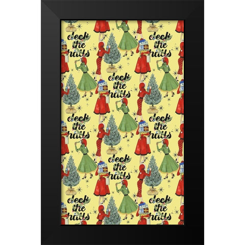 Vintage Christmas Collection E Black Modern Wood Framed Art Print by Popp, Grace