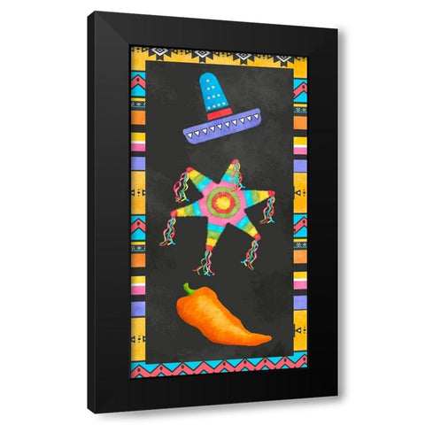 PiÃ±ata Party Collection B Black Modern Wood Framed Art Print by Reynolds, Jade