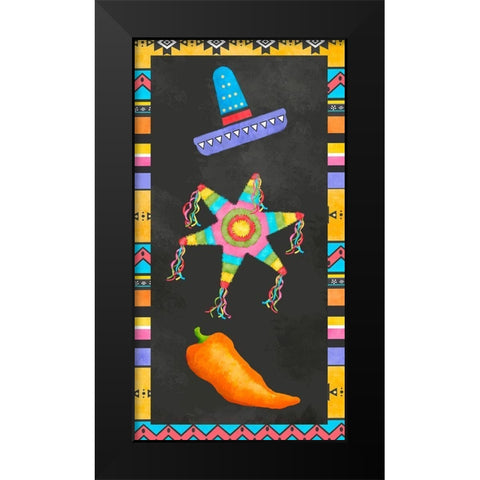 PiÃ±ata Party Collection B Black Modern Wood Framed Art Print by Reynolds, Jade
