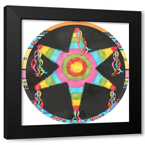 PiÃ±ata Party Collection C Black Modern Wood Framed Art Print by Reynolds, Jade