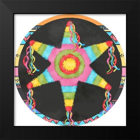 PiÃ±ata Party Collection C Black Modern Wood Framed Art Print by Reynolds, Jade