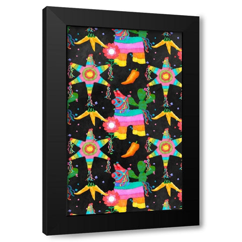 PiÃ±ata Party Collection E Black Modern Wood Framed Art Print by Reynolds, Jade