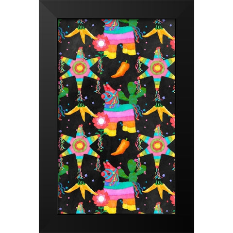 PiÃ±ata Party Collection E Black Modern Wood Framed Art Print by Reynolds, Jade