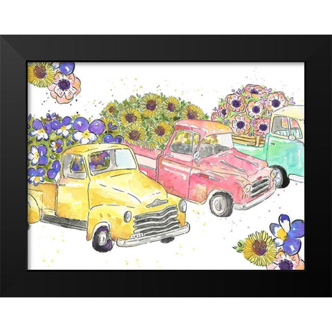 Flower Truck Collection A Black Modern Wood Framed Art Print by McGuire, Catherine