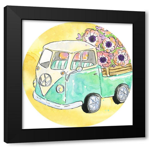 Flower Truck Collection C Black Modern Wood Framed Art Print by McGuire, Catherine