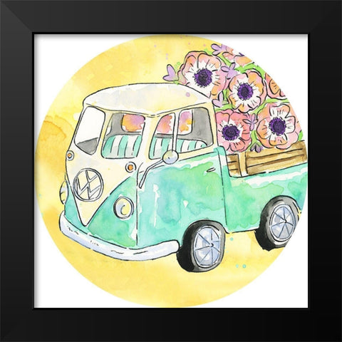 Flower Truck Collection C Black Modern Wood Framed Art Print by McGuire, Catherine