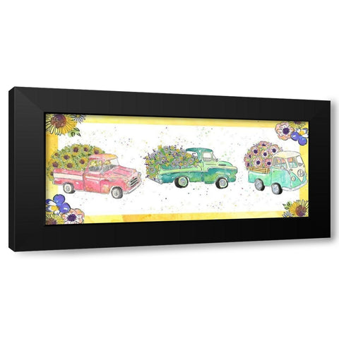 Flower Truck Collection D Black Modern Wood Framed Art Print with Double Matting by McGuire, Catherine