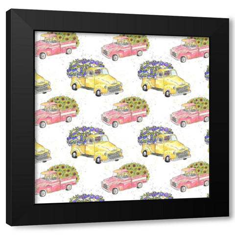 Flower Truck Collection F Black Modern Wood Framed Art Print by McGuire, Catherine