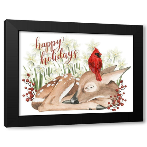 Yuletide Darlings Collection A Black Modern Wood Framed Art Print with Double Matting by Popp, Grace